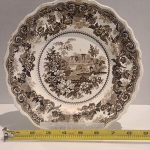 Villeroy & Boch Brown Transfer  Dinner Plate  9"